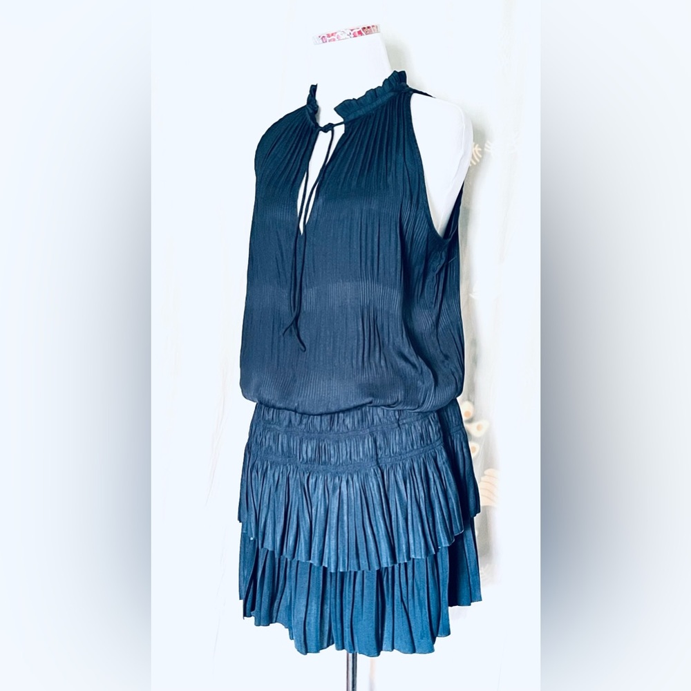 Pookie & Sebastian Clio Pleated sleeveless dress